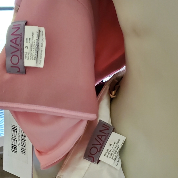 NWT Jovani Two Piece Pink Metallic Mermaid Prom Gown Size 2 - Picture 11 of 16